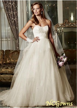 Ncgowns Sleeveless Sleeve Length Chapel 30-50Cm Along The Floor Wedding Dresses