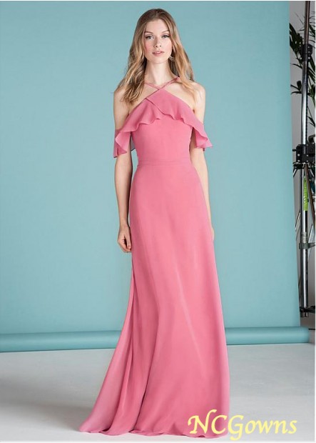 Halter A-Line Natural Pink Dresses