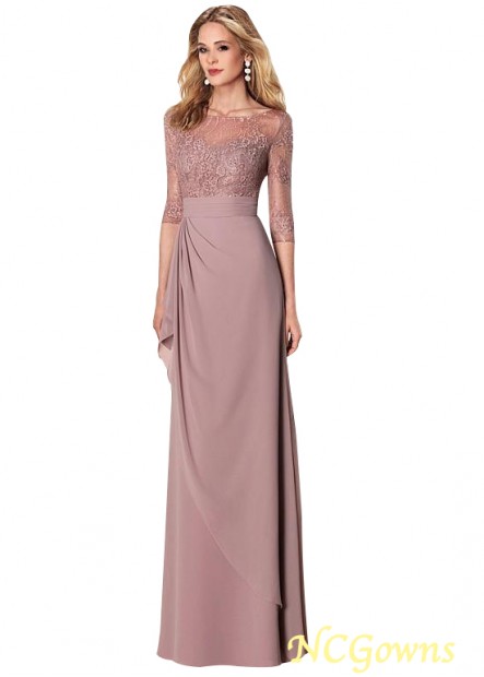 Sheath Column Silhouette Tulle  Chiffon Fabric Illusion Sleeve Type Mother Of The Bride Dresses