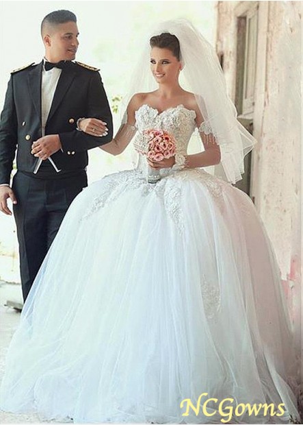 Ncgowns Ball Gown Sweetheart Full Length Tulle  Satin Plus Size