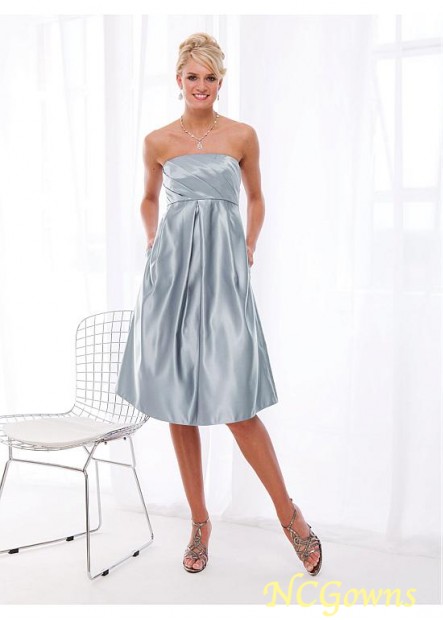 Ncgowns Gray Stretch Satin  Poly Satin Fabric A-Line Short Dresses