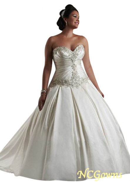 Ncgowns Full Length Length Ball Gown Chapel 30-50Cm Along The Floor Wedding Dresses
