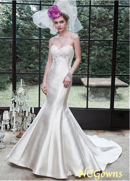Natural Sweetheart Sleeveless Sleeve Length Full Length Length Wedding Dresses