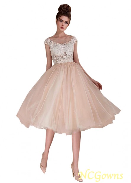 Bateau Neckline Full Length Tulle Ball Gown Cap Short Short Wedding Dresses T801525320075