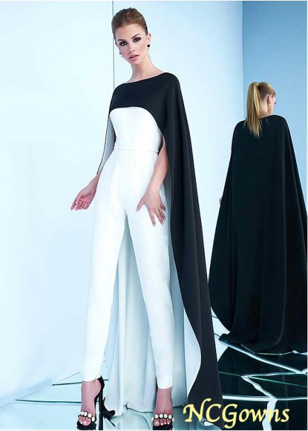 Satin Sheath Column Silhouette Ankle-Length Hemline Black And White Dresses