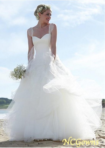Cap Tulle Full Length Sweep 15-30Cm Along The Floor Wedding Dresses