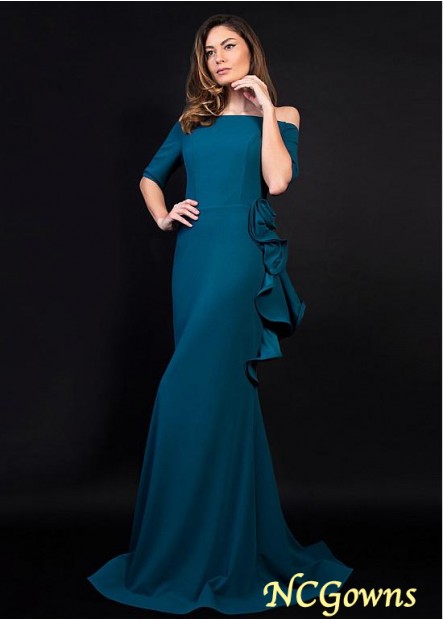 Spandex Fabric Straight Skirt Type Floor-Length Sheath Column Silhouette Special Occasion Dresses