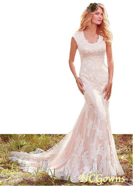 Ncgowns Scoop Tulle  Satin Full Length Length Short Wedding Dresses T801525385710