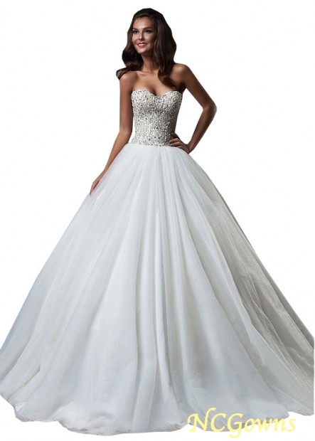 Ncgowns Chapel 30-50Cm Along The Floor Sleeveless Tulle Fabric Natural Wedding Dresses