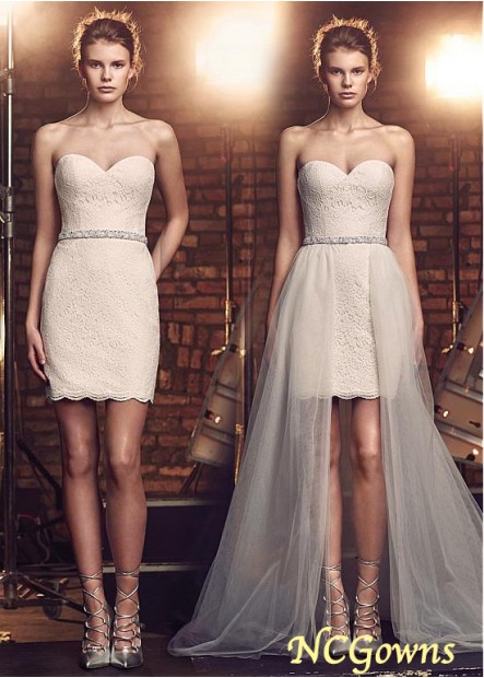 Sleeveless Natural Full Length Short Wedding Dresses