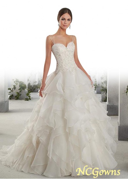 Sweetheart A-Line Dropped Wedding Dresses
