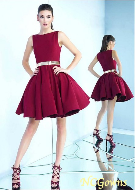 Satin Fabric Short Mini A-Line Red Dresses