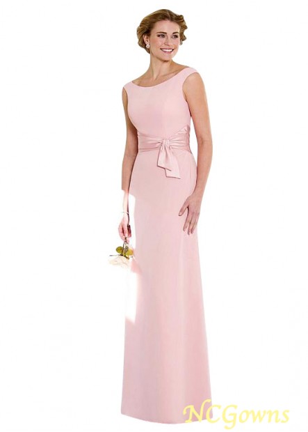 Pink Natural Waistline Full Length Length Scoop Neckline Sheath Column Silhouette Pink Dresses