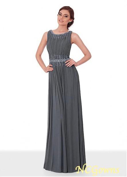A-Line Jewel Gray Color Family Chiffon Fabric Special Occasion Dresses
