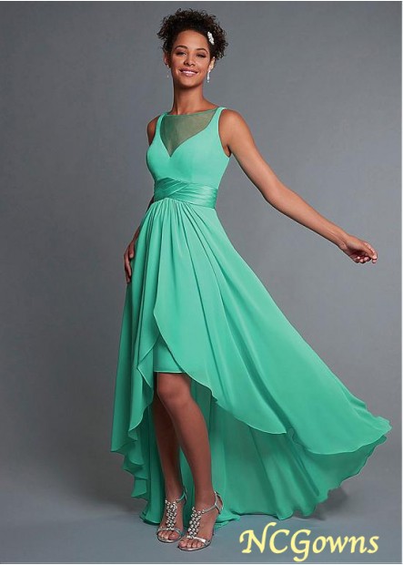 Ncgowns V-Neck Neckline Chiffon  Tulle Natural Bridesmaid Dresses