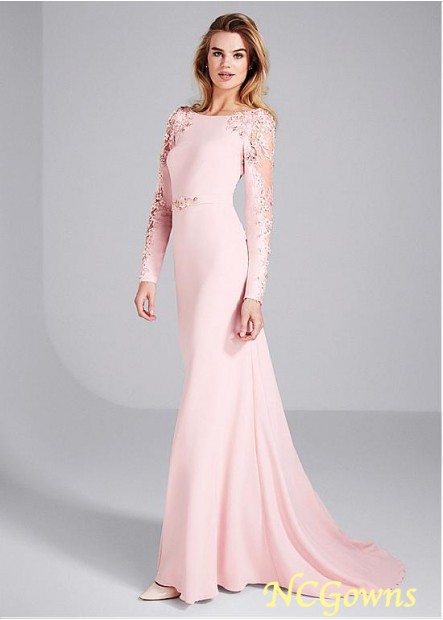 Ncgowns Bateau Neckline Floor-Length Knitted Cloth Sheath Column Special Occasion Dresses