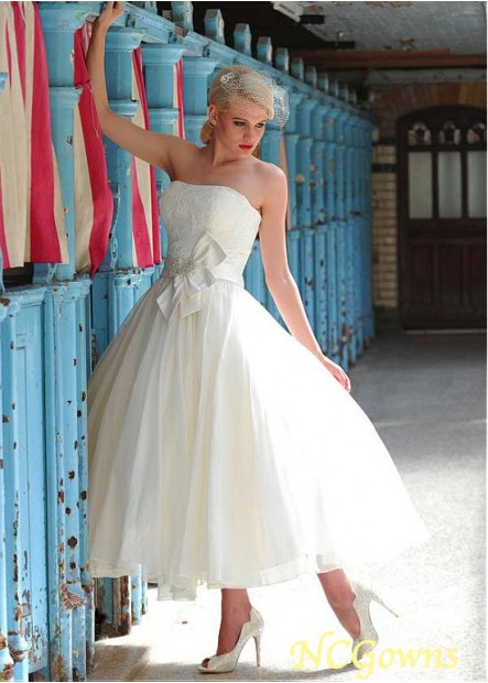 Sleeveless Sleeve Length Tea-Length Length Wedding Dresses