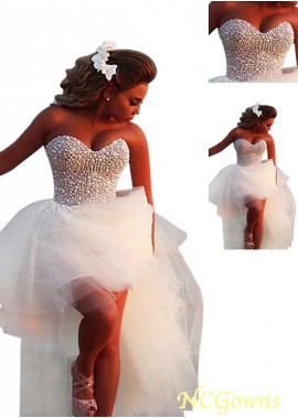 Sleeveless Hi-Lo Length Short Wedding Dresses