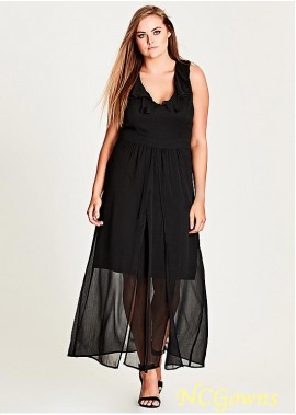 Black Color Family Chiffon Fabric Floor-Length Hemline Prom Dresses