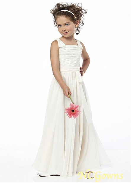Floor-Length Hemline White Flower Girl Dresses T801525394372