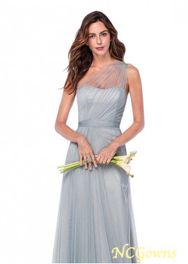 Ncgowns Gray A-Line Silhouette Tulle Full Length One Shoulder