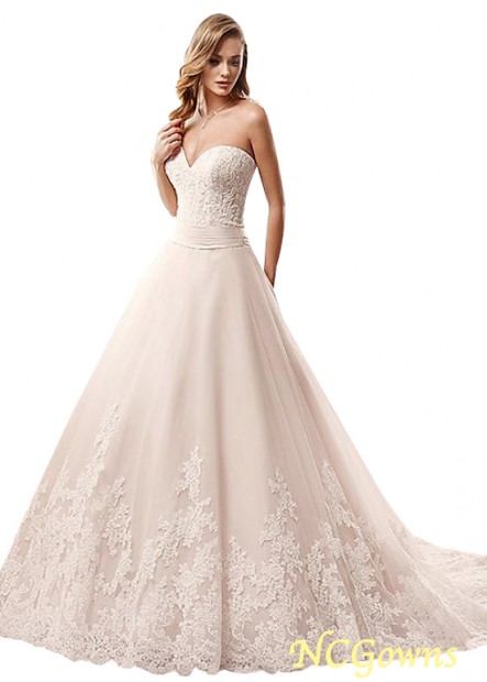 A-Line Full Length Length Sleeveless Length Tulle Natural Wedding Dresses T801525334993