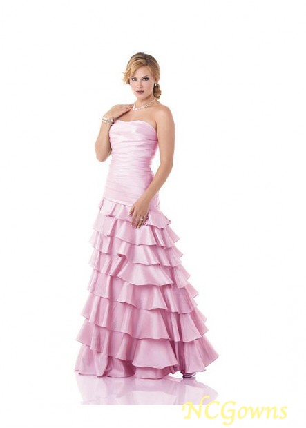Pink Color Family Strapless Floor-Length Evening Dresses