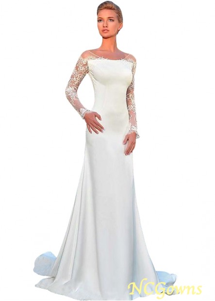 Full Length Length Tulle  Acetate Satin Illusion Sleeve Type Natural Waistline With Sleeves T801525321917