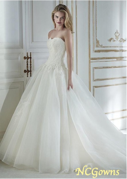 Ncgowns Cathedral 50-70Cm Along The Floor Train Strapless Sleeveless Sleeve Length Natural Wedding Dresses