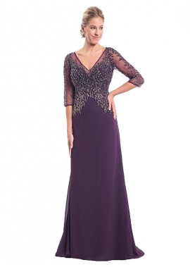 Ncgowns Full Length Chiffon Fabric Purple Mother Of The Bride Dresses T801525338623