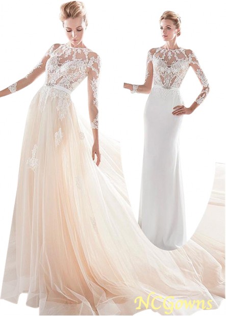 Illusion Full Length Length Jewel 2 In 1 Silhouette Wedding Dresses T801525334551