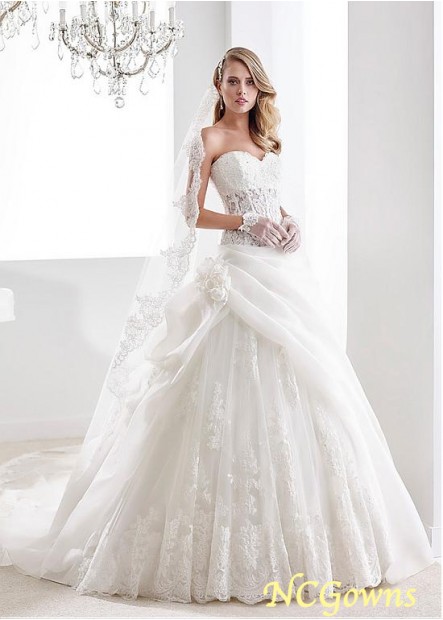 Ball Gown Chapel 30-50Cm Along The Floor Train Sleeveless Full Length Wedding Dresses