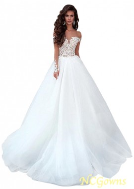Ball Gown Bateau Cathedral 50-70Cm Along The Floor Train Natural Wedding Dresses