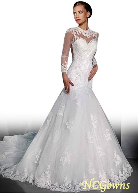 Ncgowns Long Sleeve Length Natural Waistline Wedding Dresses