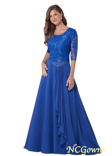 Scoop Neckline Full Length Royal Blue Mother Dresses