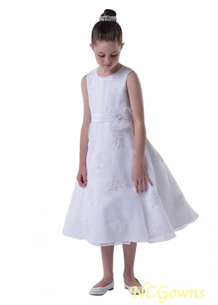Ncgowns Organza Fabric Flower Girl Dresses