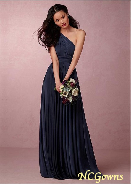 Ncgowns Full Length A-Line Spandex Fabric One Shoulder
