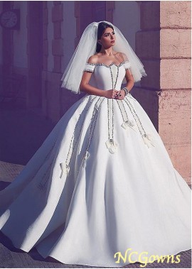 Ball Gown Full Length Off-The-Shoulder Wedding Dresses