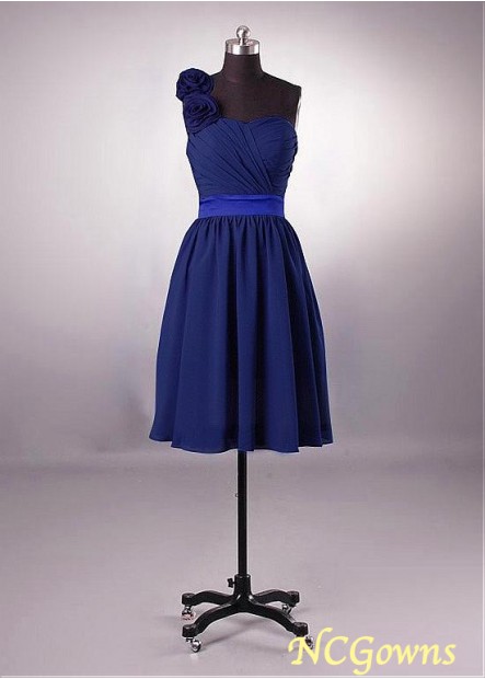 Blue Tone A-Line Silhouette Knee-Length Short Dresses