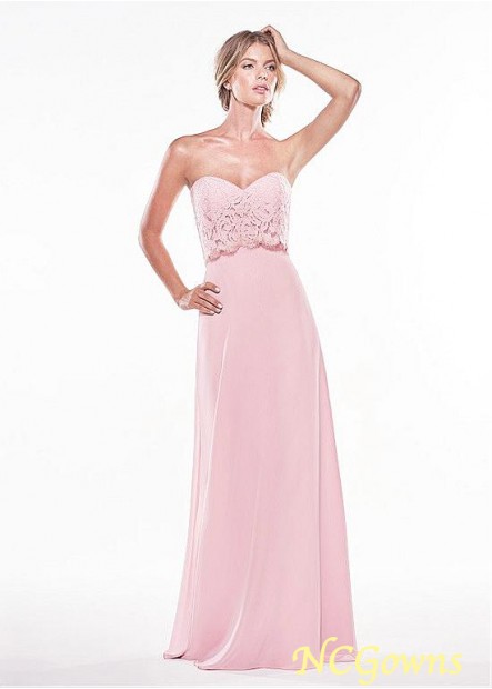Natural A-Line Pink Color Family Full Length Bridesmaid Dresses T801525356329