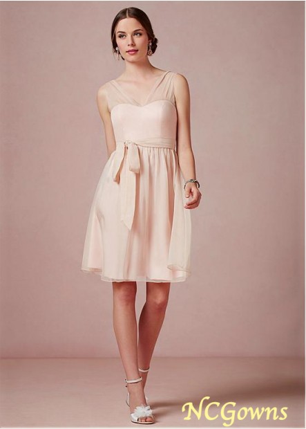 Ncgowns A-Line Short Mini Length V-Neck Bridesmaid Dresses