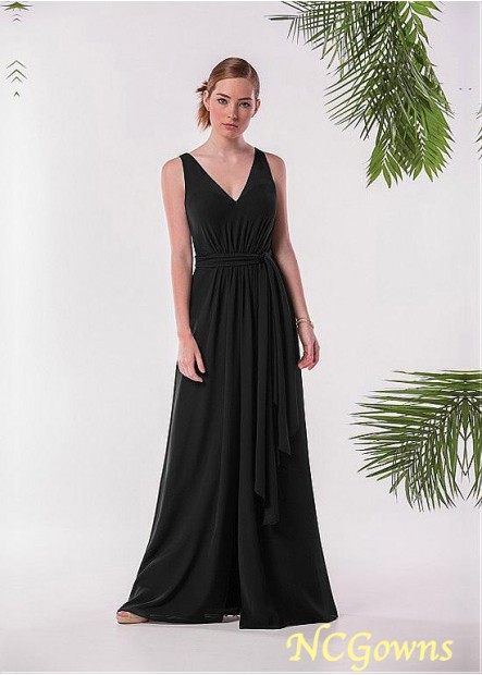 Ncgowns Full Length A-Line Silhouette Black Dresses