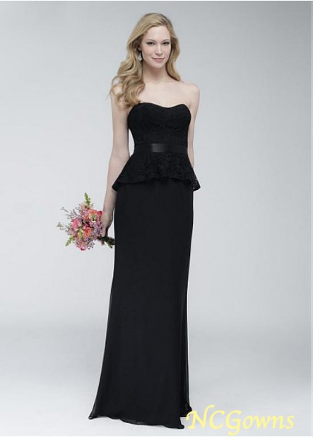 Full Length Black Color Family Bridesmaid Dresses