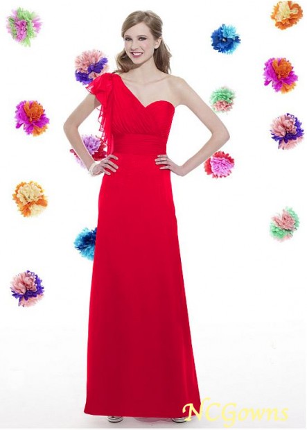Full Length One Shoulder Red Tone Color Family Empire One Shoulder T801525663280