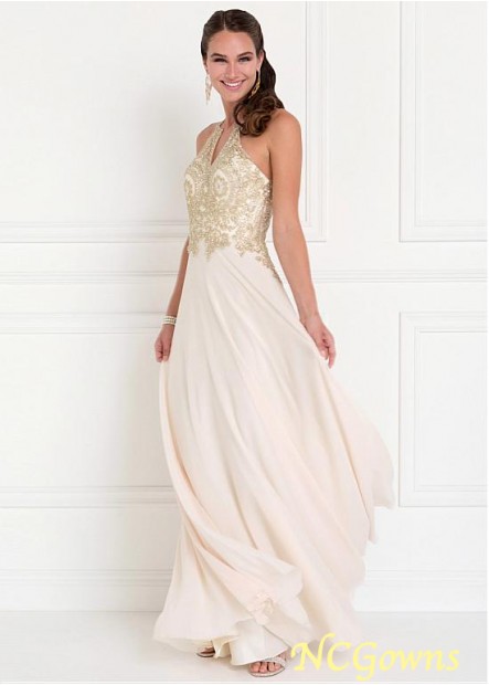 Tulle  Chiffon Fabric A-Line Halter Full Length Length Pink Dresses
