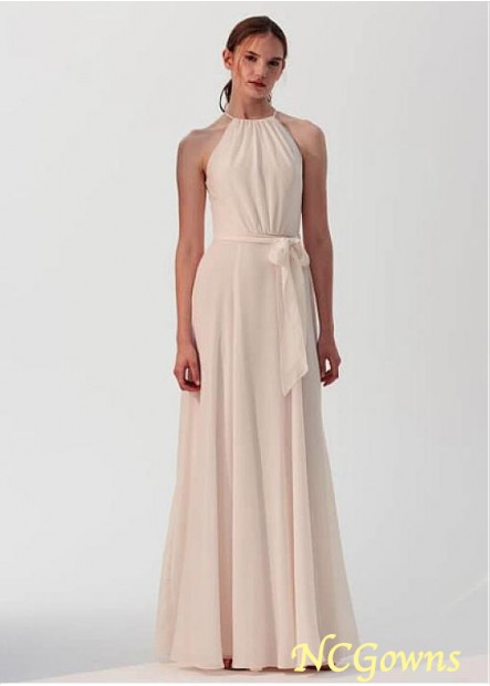 Full Length Natural Waistline A-Line Silhouette Bridesmaid Dresses