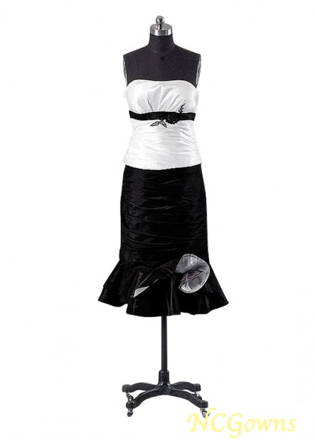 Tea-Length Sheath Column Black Dresses