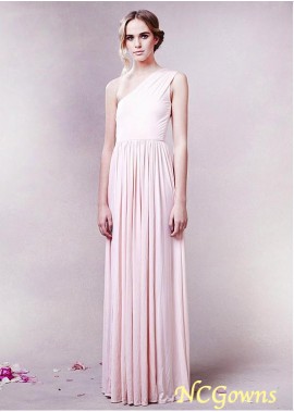 Full Length Length Spandex A-Line Silhouette Pink Bridesmaid Dresses