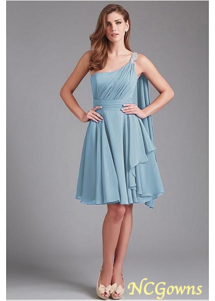 Ncgowns One Shoulder Knee-Length Natural Bridesmaid Dresses