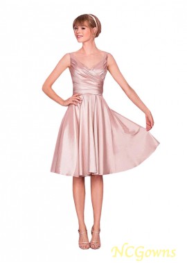 Taffeta A-Line Silhouette Natural Pink Dresses